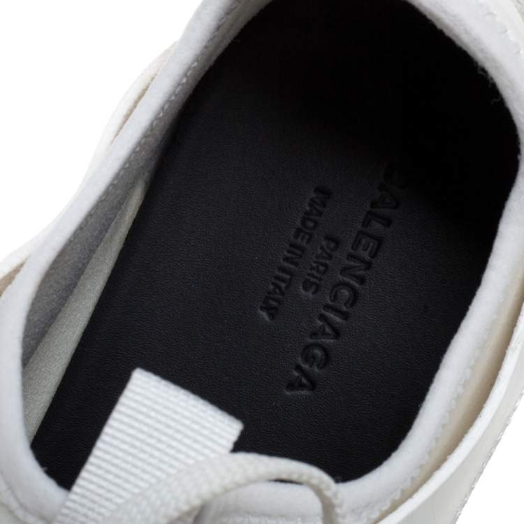 Pre Owned Balenciaga White Mesh And Leather Race Runner Low Top Sneakers Size 40