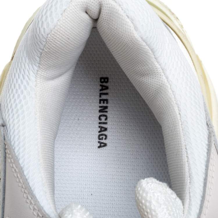 Pre Owned Balenciaga Tri Color Leather and Mesh Triple S Trainer Sneakers Size 45