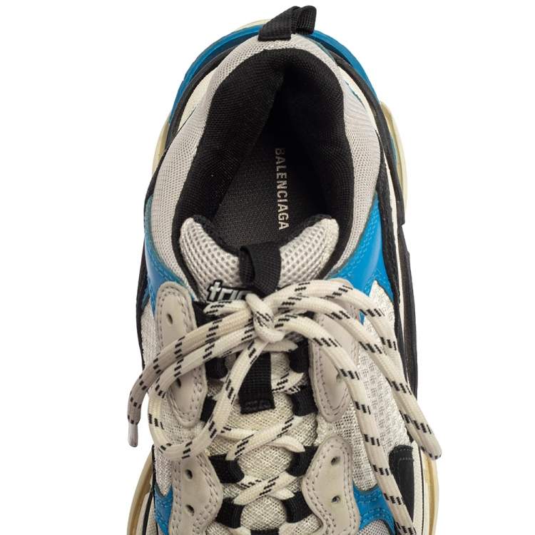 Pre Owned Balenciaga Multicolor Mesh And Leather Triple S Chunky Sneakers Size 41