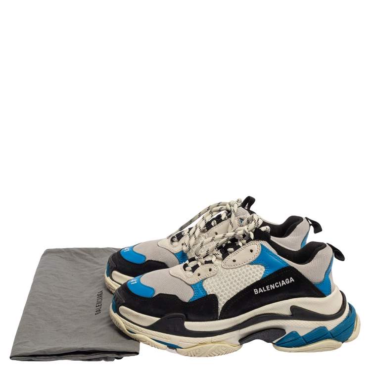 Pre Owned Balenciaga Multicolor Mesh And Leather Triple S Chunky Sneakers Size 41