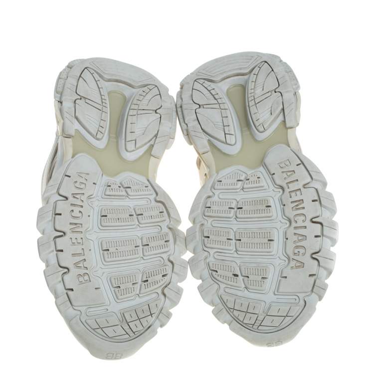 Pre Owned Balenciaga White Leather And Mesh Track Trainers Sneakers Size 42