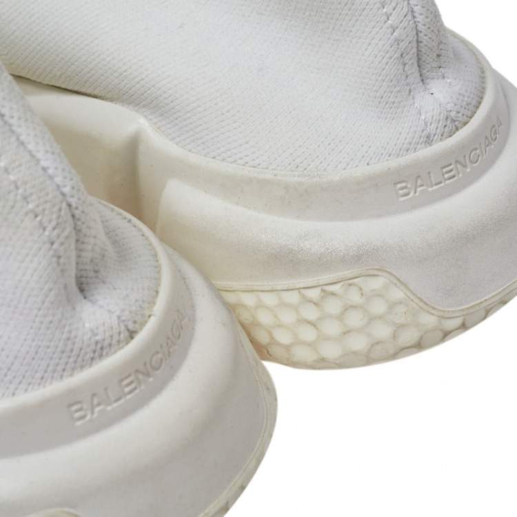 Pre Owned Balenciaga White Knit Speed Trainer Sneakers Size 44