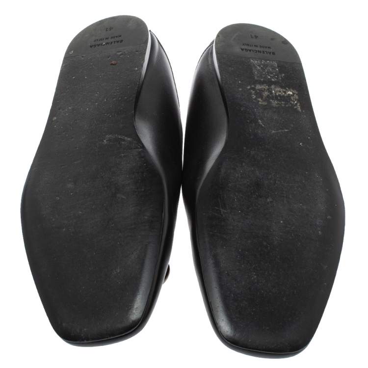 Pre Owned Balenciaga Black Leather BB Cosy Loafer Size 41