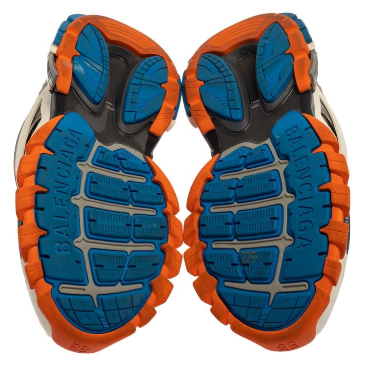 مملوكة مسبقًا Balenciaga Multicolor Mesh And Leather Track Lace Up Sneakers Size 43