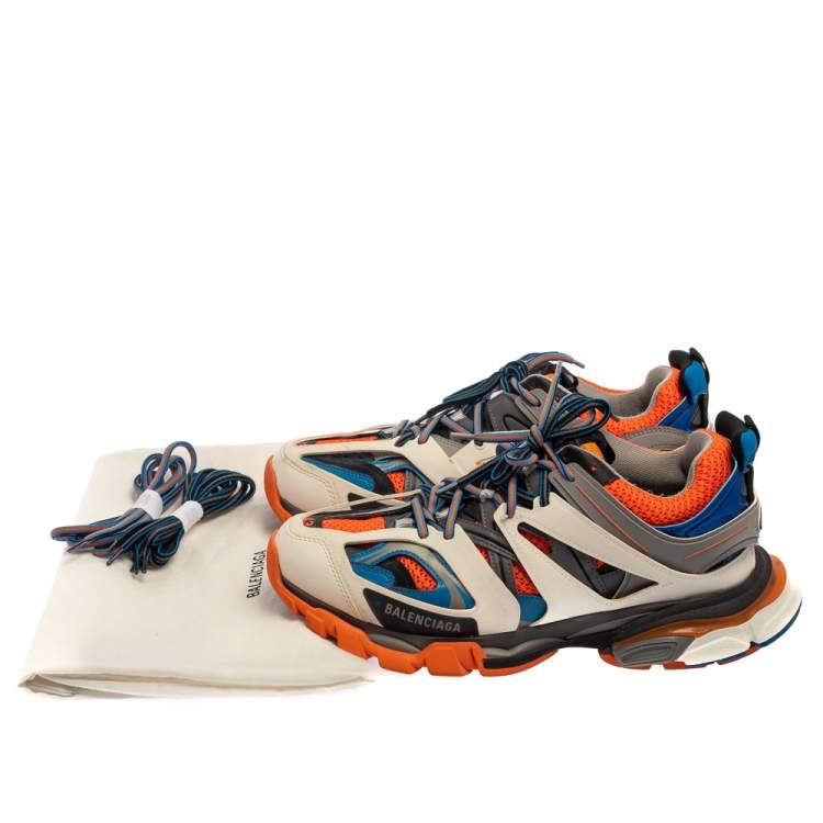 مملوكة مسبقًا Balenciaga Multicolor Mesh And Leather Track Lace Up Sneakers Size 43