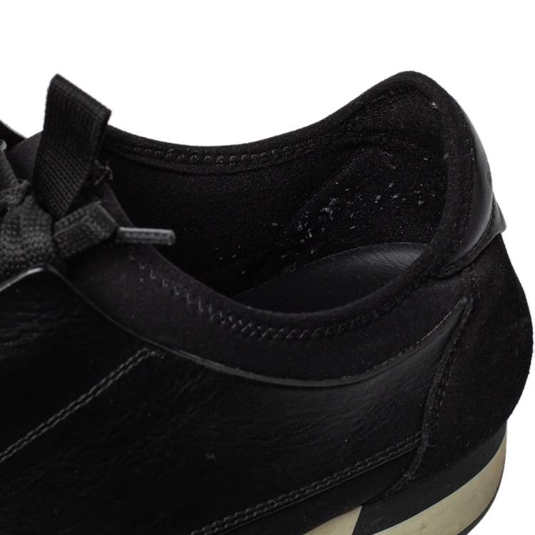 Pre Owned Balenciaga Black Mesh And Suede Race Runner Sneakers Sizs 43