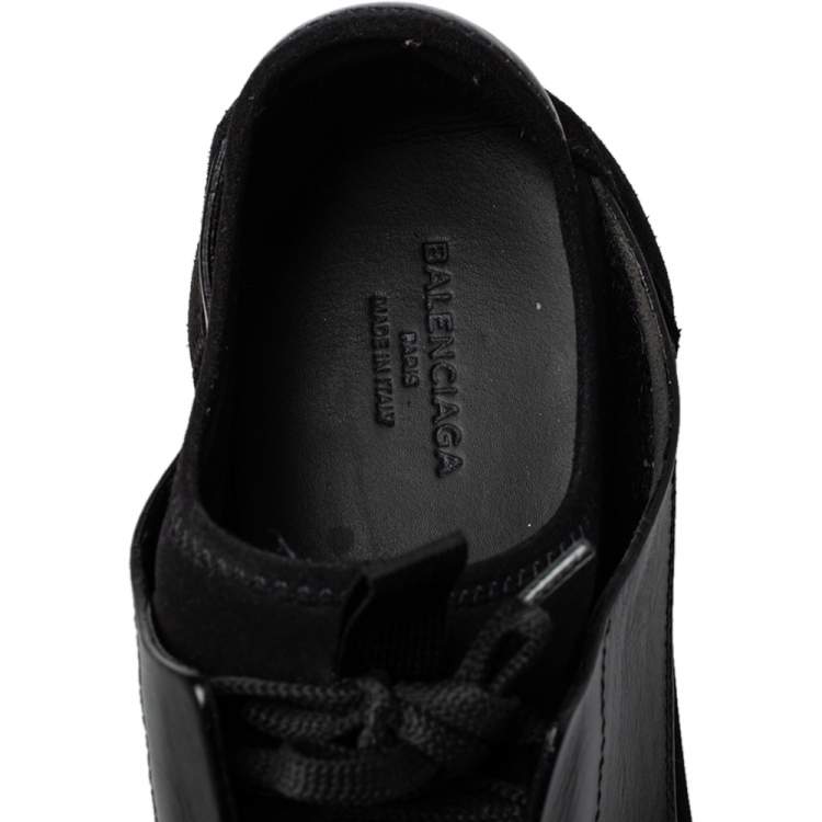 Pre Owned Balenciaga Black Mesh And Suede Race Runner Sneakers Sizs 43