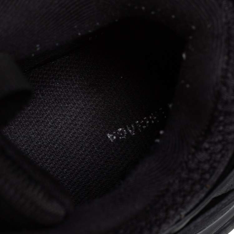 Pre Owned Balenciaga Black Mesh And Synthetic Leather Track Sneakers Size 44