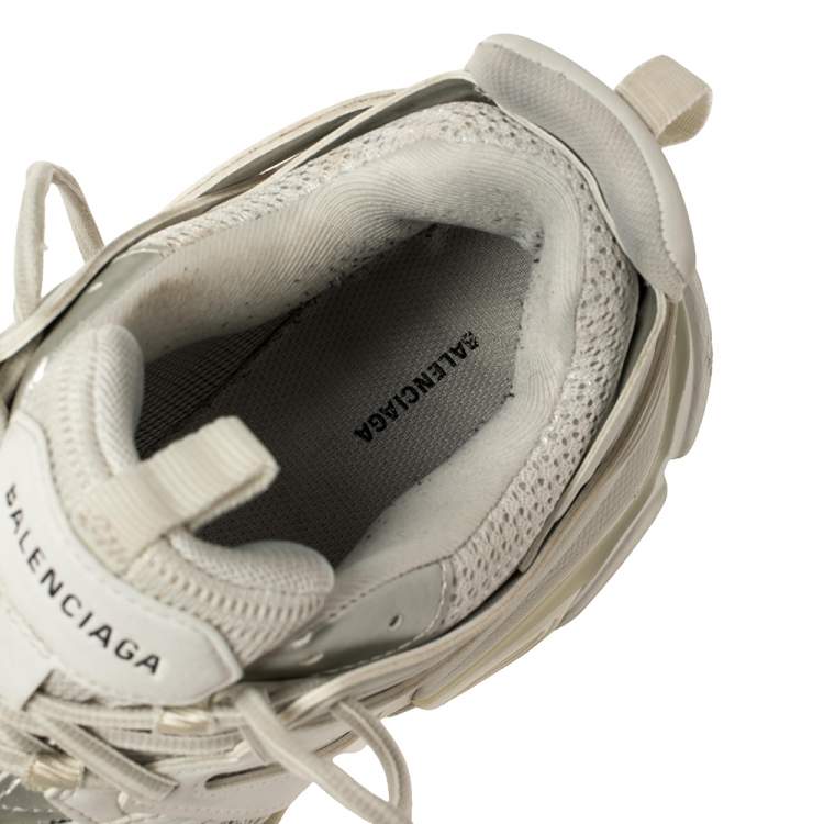 مملوكة مسبقًا Balenciaga White Leather And Mesh Track Trainers Sneakers Size 41