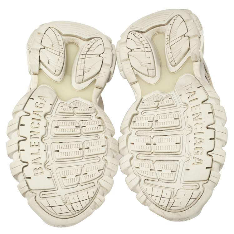 مملوكة مسبقًا Balenciaga White Leather And Mesh Track Trainers Sneakers Size 41