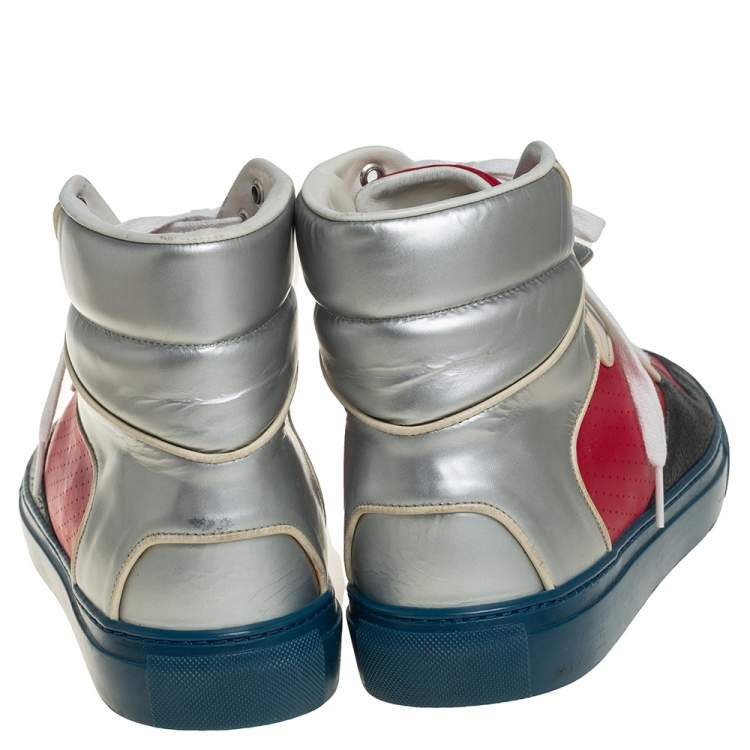 مملوكة مسبقًا Balenciaga Multicolor Leather And Rubber High Top Sneakers Size 42