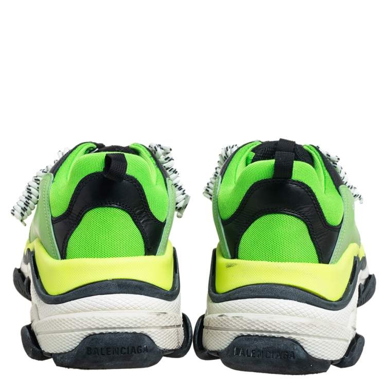 Pre Owned Balenciaga Multicolor Leather, Mesh Triple S Clear  Sneakers Size 45