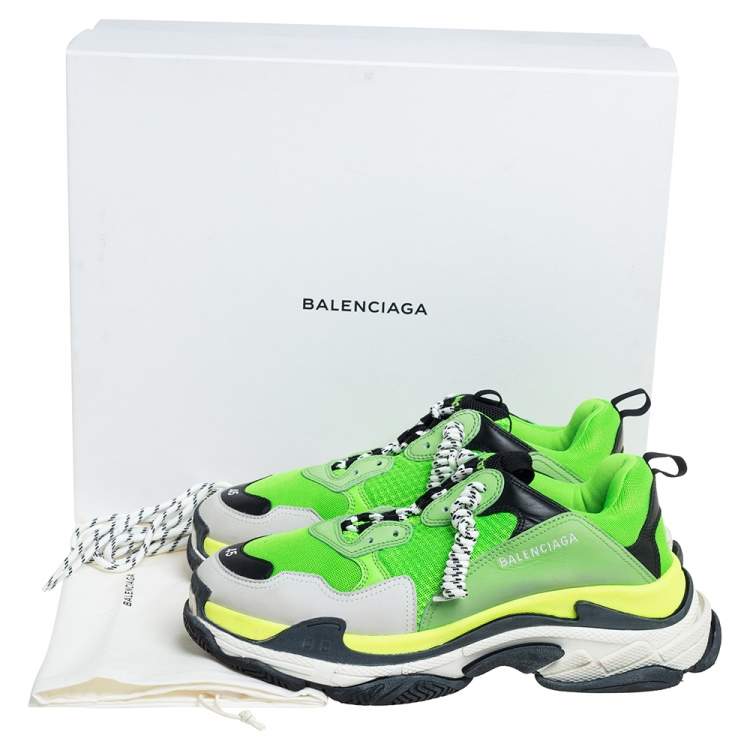Pre Owned Balenciaga Multicolor Leather, Mesh Triple S Clear  Sneakers Size 45