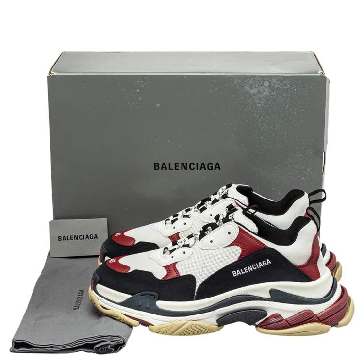 Pre Owned Balenciaga Multicolor Leather And Mesh Triple S Chunky Sneaker Size 45