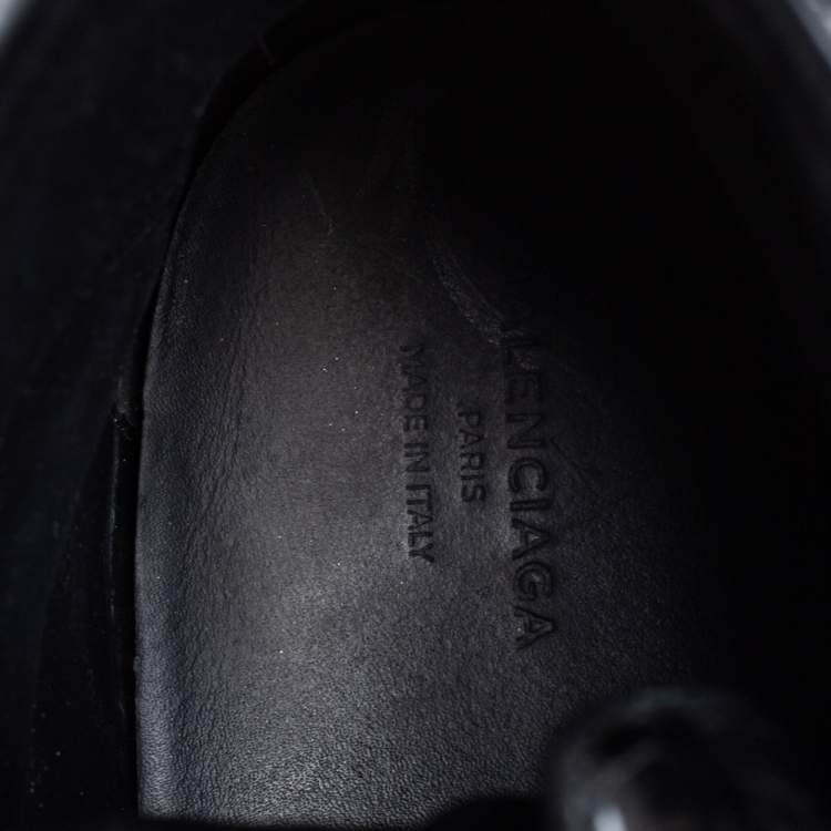 Pre Owned Balenciaga Black  Leather High Top Sneakers Size 39