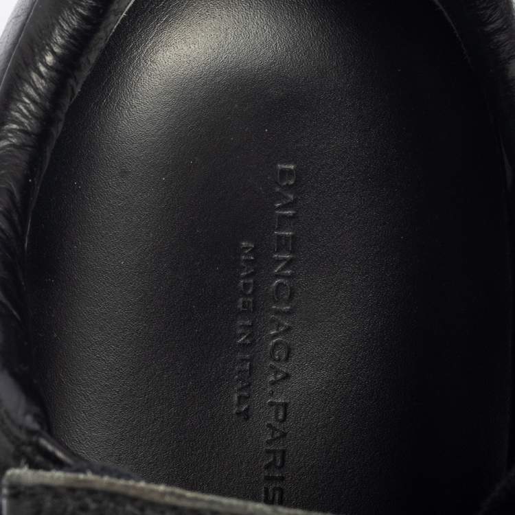 Pre Owned Balenciaga Black Leather Arena Low Top Sneakers Size 44