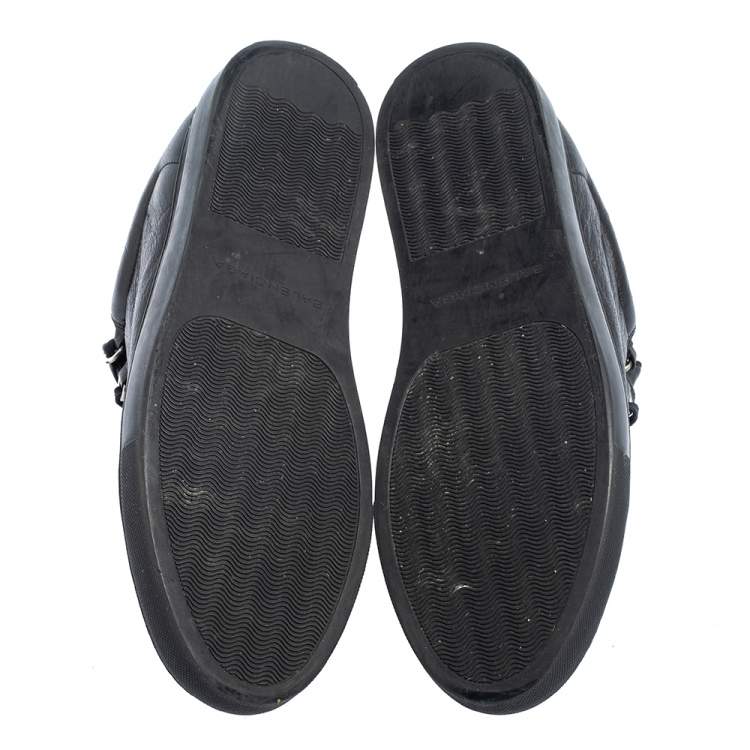 Pre Owned Balenciaga Black Leather Arena Low Top Sneakers Size 44