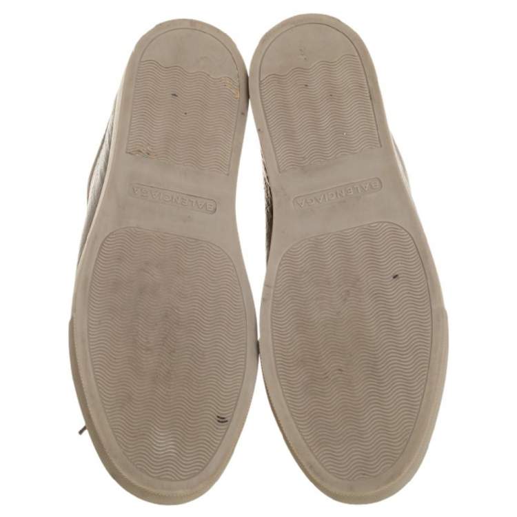 Pre Owned Balenciaga Beige Leather Arena Low Top Sneakers Size 40
