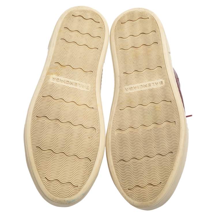 Pre Owned Balenciaga Brown Leather Arena Sneakers Size 40