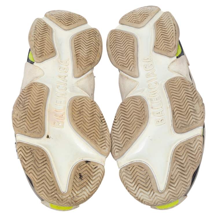 مملوكة مسبقًا Balenciaga Grey Mesh And Nubuck Leather Triple S Sneakers Size 45