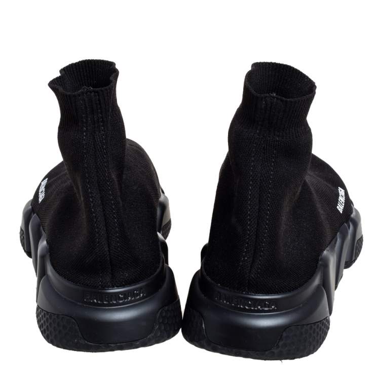Pre Owned Balenciaga Black Knit Fabric Speed Slip On Sneakers Size 40