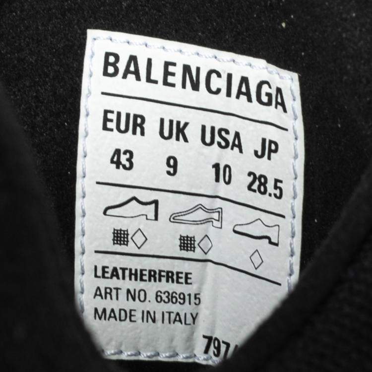 Pre Owned Balenciaga Black Knit Fabric And Leather X Vibram Toe Lace-up Low Top Sneakers Size 43