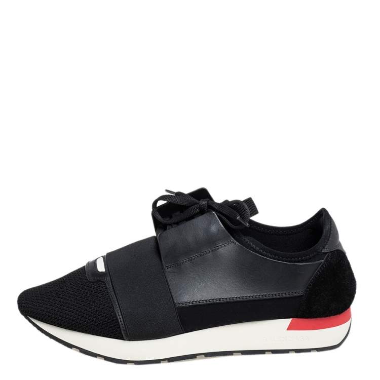 Periodiek Huisje Vereniging Balenciaga Black Mesh And Leather Race Runner Low Top Sneakers Size 42  Balenciaga | TLC