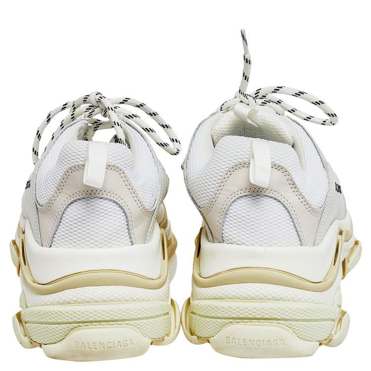 Pre Owned Balenciaga Multicolor Leather And Mesh Triple S Low Top Sneakers Size 44