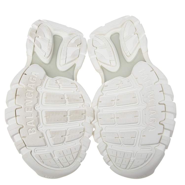 Pre Owned Balenciaga White Leather Rubber Track Sandals Size 41
