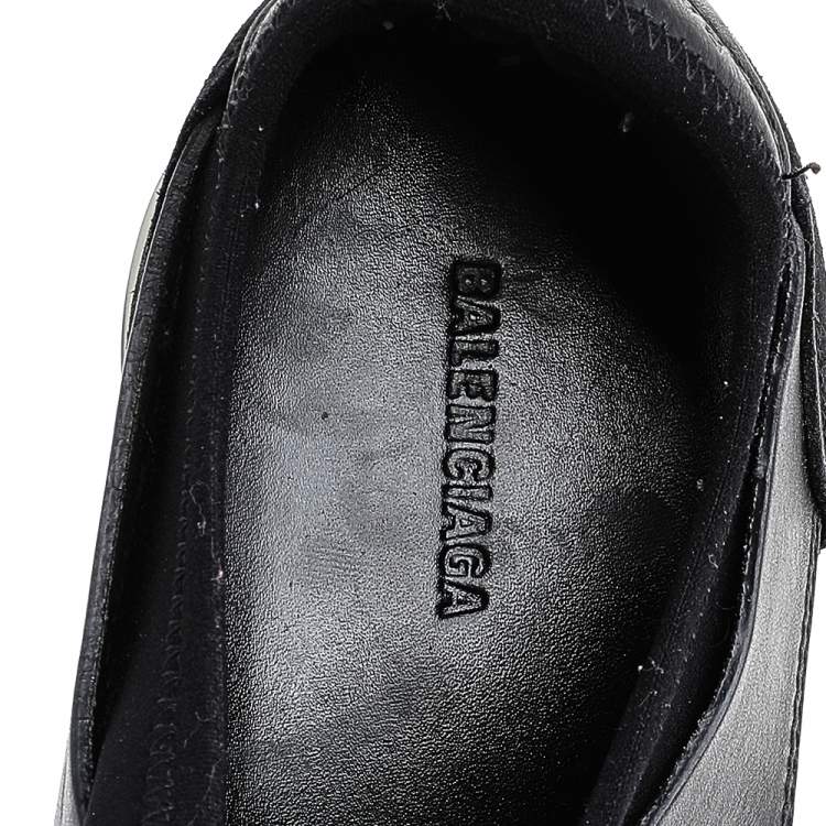 مملوكة مسبقًا Balenciaga Black/Red Leather, Mesh and Neoprene Race Runner Sneakers Size 38