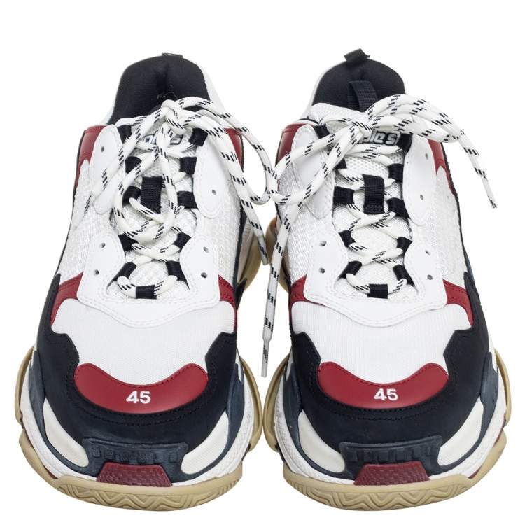 مملوكة مسبقًا Balenciaga Multicolor Mesh, Nubuck And Leather Triple S Platform Sneakers Size 45