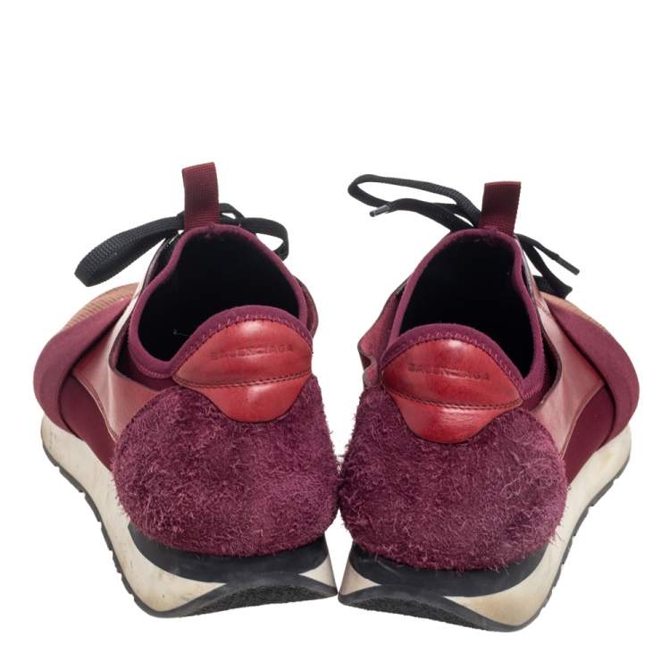 Pre Owned Balenciaga  Multicolor Mesh And Leather Race Runner Low Top Sneakers Size 45