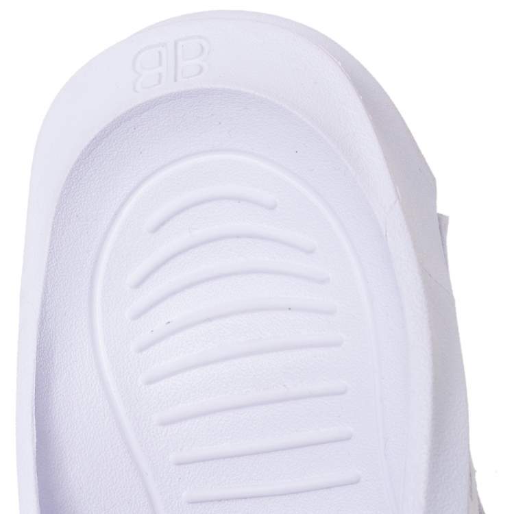 Pre Owned Balenciaga White Rubber Thong  Slippers Size 43