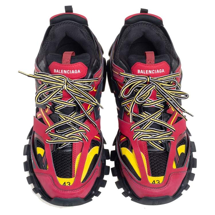 Pre Owned Balenciaga Multicolor Leather and Mesh Track 2 Trainer Sneakers Size 43