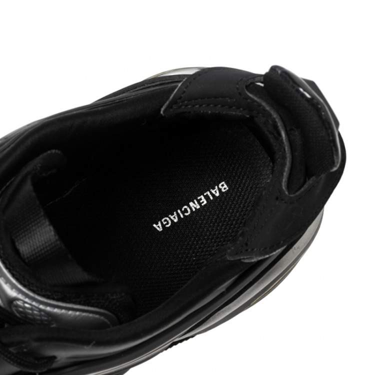 Pre Owned Balenciaga Black/Grey Leather And Rubber Tyrex 2020 Sneakers Size 43