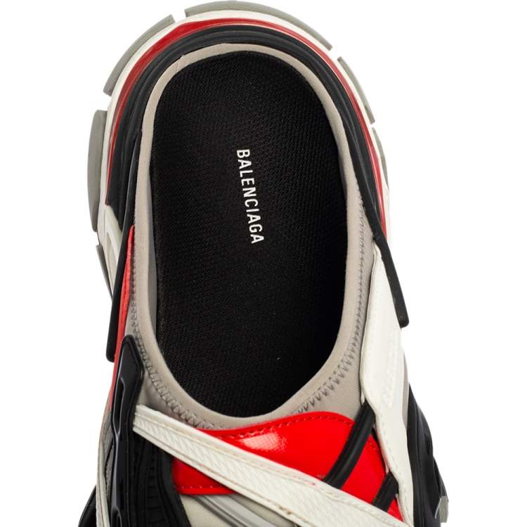 Pre Owned Balenciaga Multicolor Rubber And Fabric Truck Slide Sandals Size 44