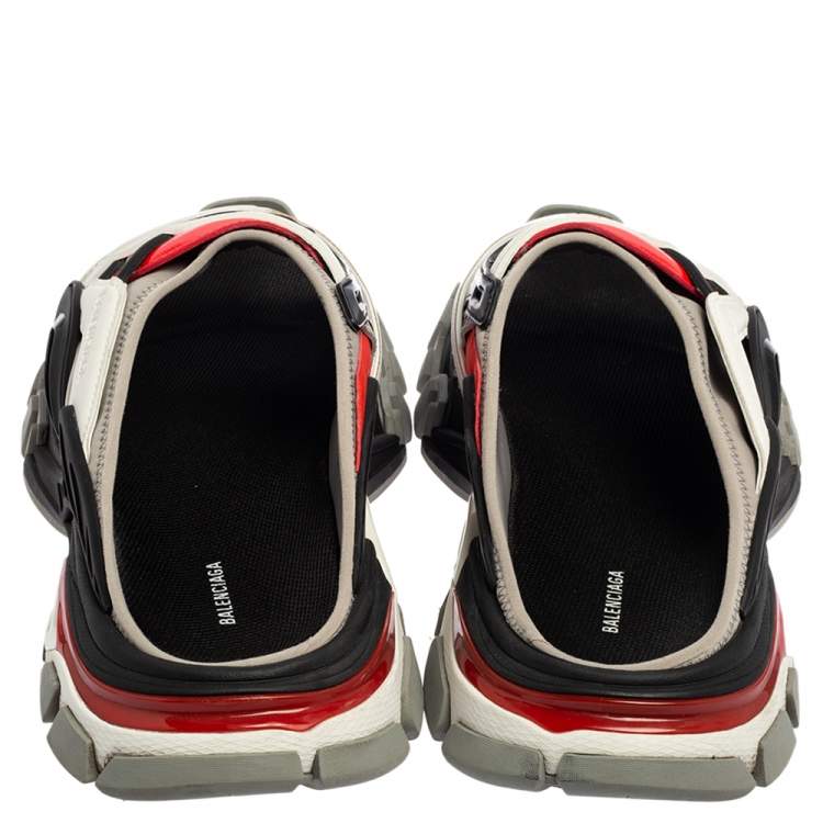 Pre Owned Balenciaga Multicolor Rubber And Fabric Truck Slide Sandals Size 44