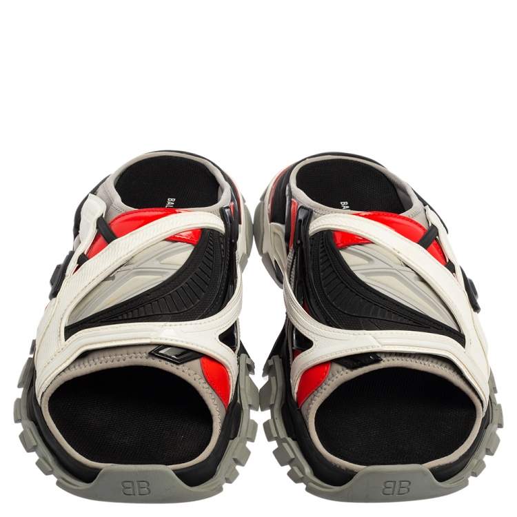 Pre Owned Balenciaga Multicolor Rubber And Fabric Truck Slide Sandals Size 44