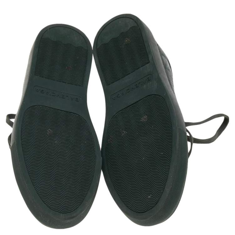 Pre Owned Balenciaga Dark Green Leather Arena Low Top Sneakers Size 39