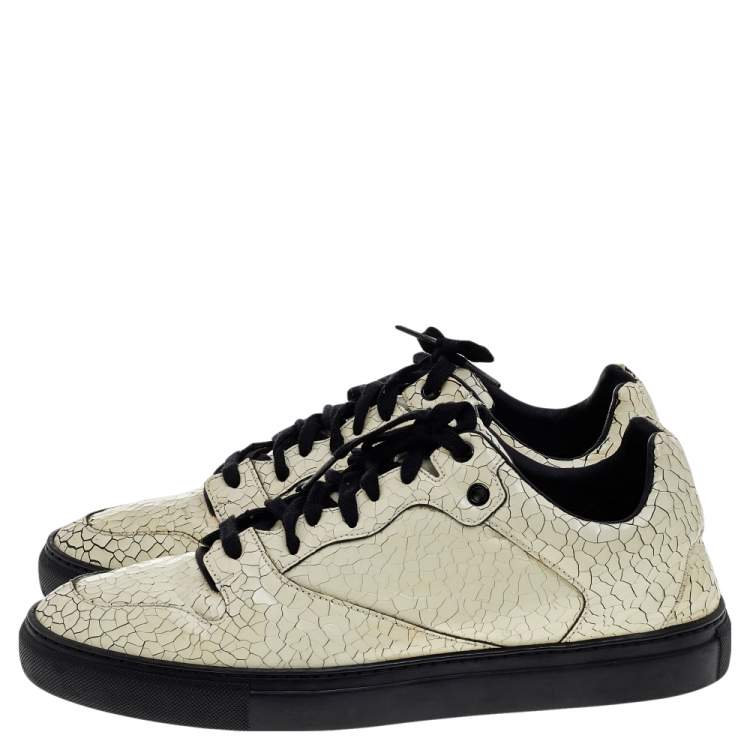 مملوكة مسبقًا Balenciaga Cream Cracked Leather Sneakers Size 43