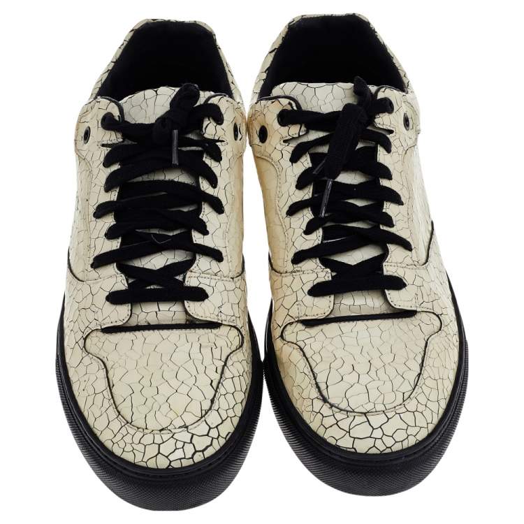 مملوكة مسبقًا Balenciaga Cream Cracked Leather Sneakers Size 43