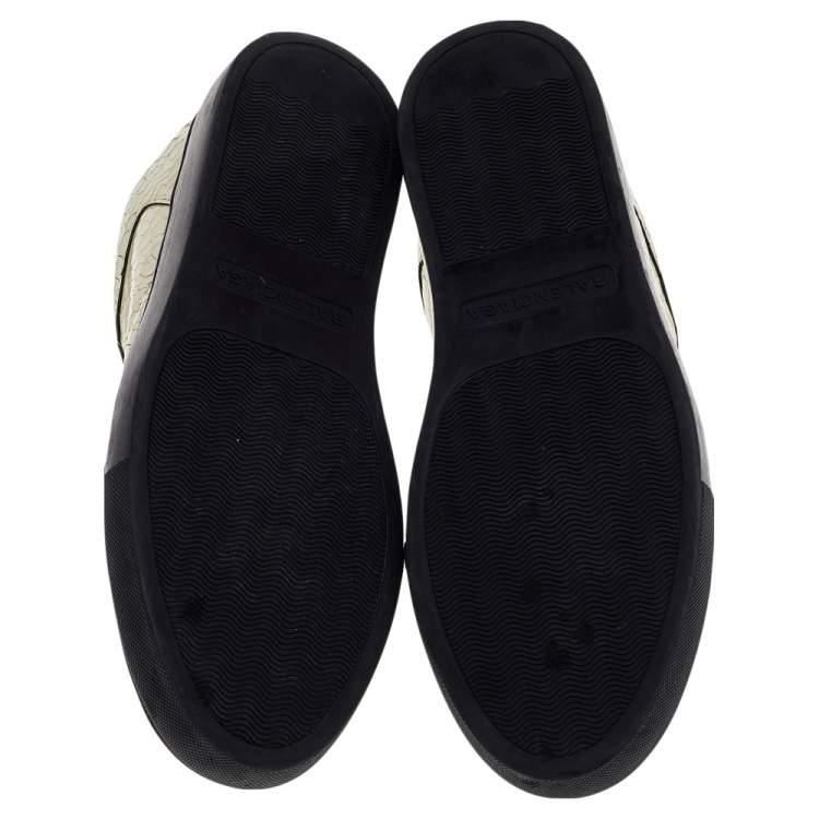 مملوكة مسبقًا Balenciaga Cream Cracked Leather Sneakers Size 43