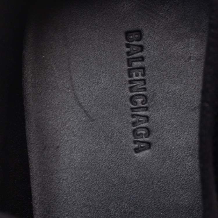 Pre Owned Balenciaga Black Mesh, Suede, & Leather Race Runner Low Top Sneakers Size 44