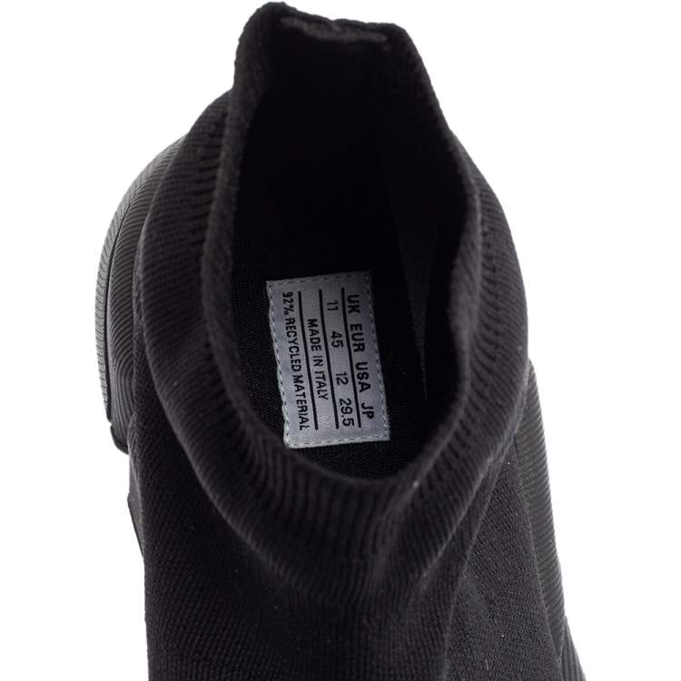Pre Owned Balenciaga Black Knit Fabric Speed Recycle Sneakers Size 45