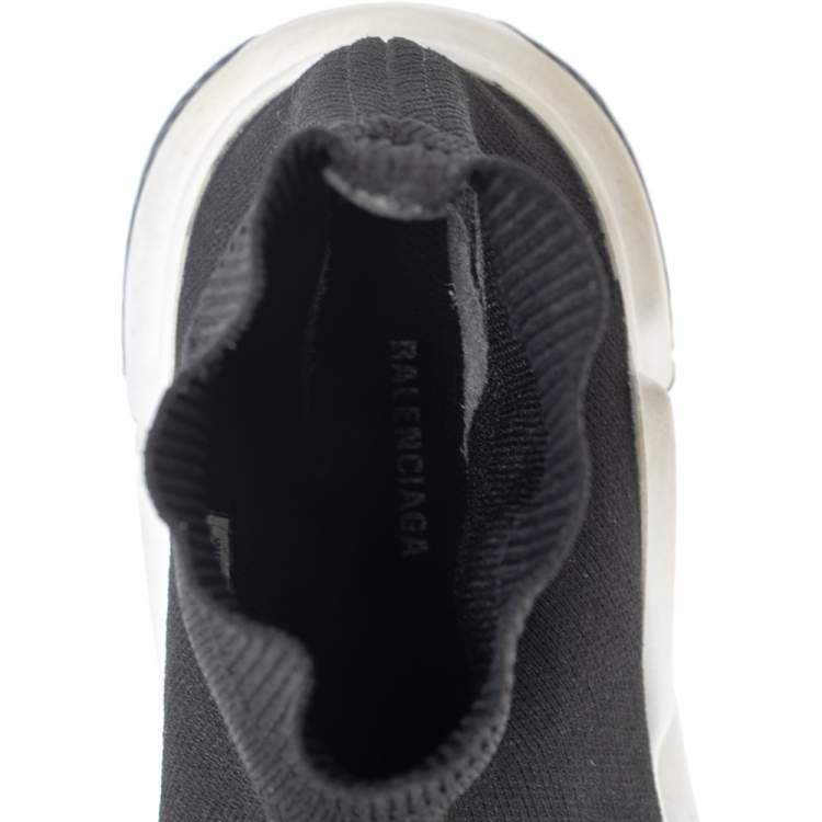 مملوكة مسبقًا Balenciaga Black Knit Fabric Speed High Top  Sneakers 41