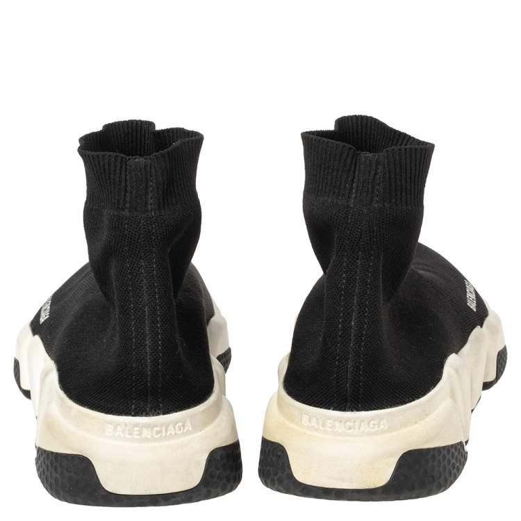 مملوكة مسبقًا Balenciaga Black Knit Fabric Speed High Top  Sneakers 41