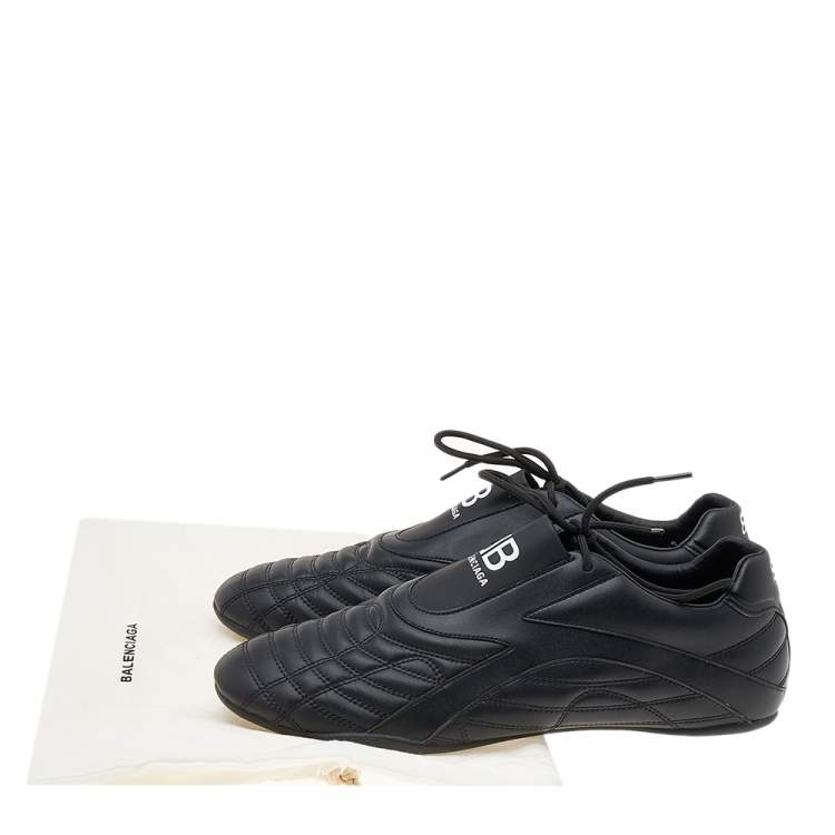 Pre Owned Balenciaga Black Quilted Leather Zen Low Top Sneakers Size 44