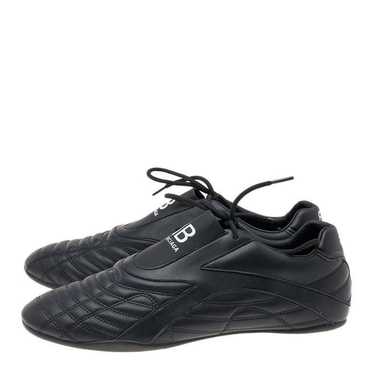 Pre Owned Balenciaga Black Quilted Leather Zen Low Top Sneakers Size 44