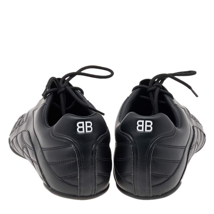 Pre Owned Balenciaga Black Quilted Leather Zen Low Top Sneakers Size 44