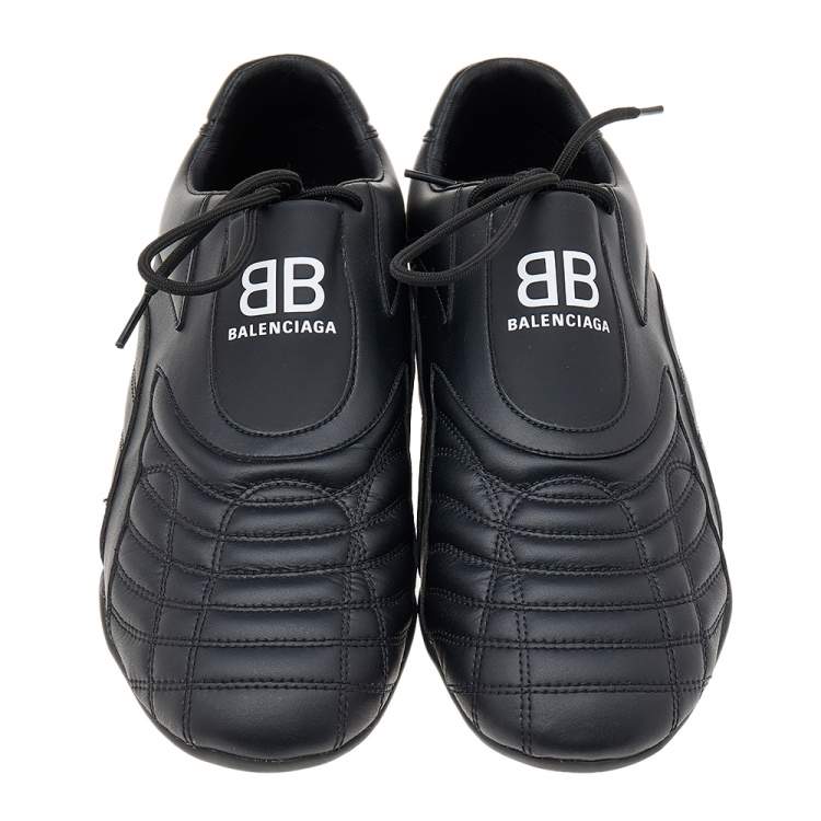 Pre Owned Balenciaga Black Quilted Leather Zen Low Top Sneakers Size 44